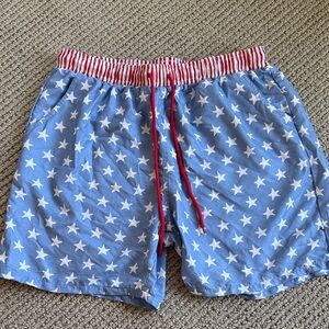 Caden Lane Blue Star Swim Shorts